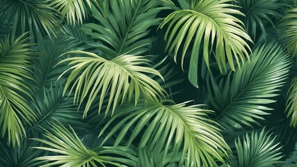 green palm fronds abstract background copy space backdrop art
