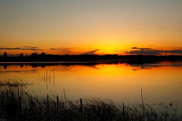 Obraz premium 印旛沼夕景
