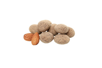 PNG, Almonds in chocolate, isolated on white background