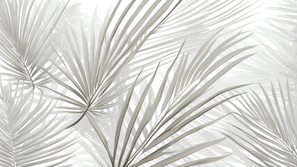 Obraz premium white palm fronds abstract background copy space backdrop art
