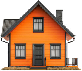 Orange house with black trim
