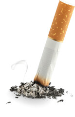 Burnt cigarette butt