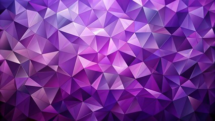 Obraz premium Geometric abstract background featuring intricate triangular patterns in various shades of purple, creating a mesmerizing low poly wallpaper with a modern aesthetic.