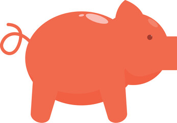 This cartoon piggy bank is standing and ready to help someone save