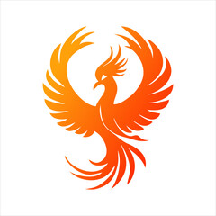 Phoenix rising Wings Logo vector. Luxury Falcon