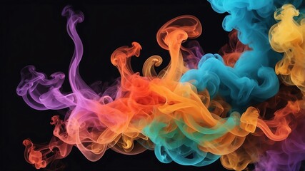 Obraz premium colorful smoke pattern abstract background copy space backdrop art