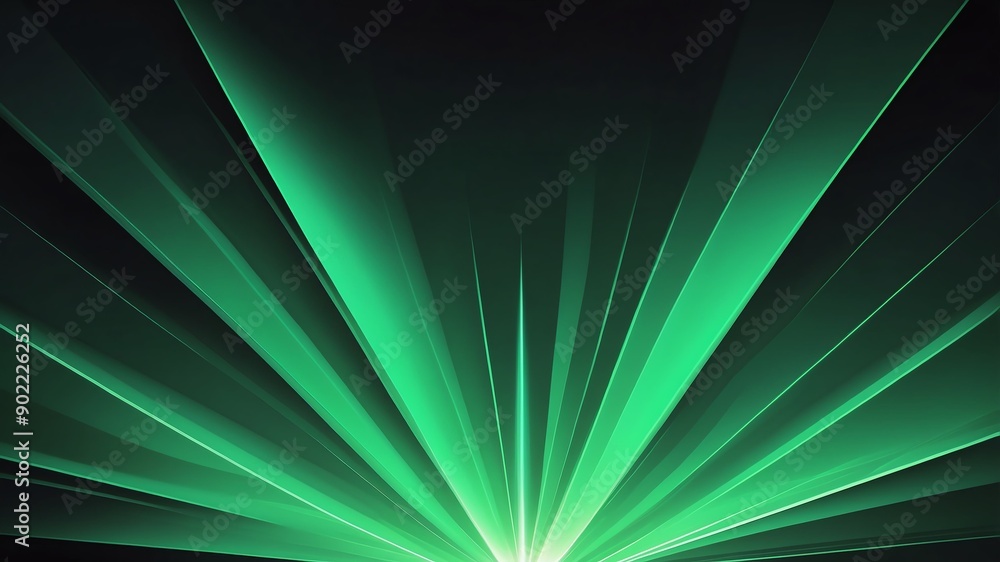 Wall mural green prism rays abstract background copy space backdrop art