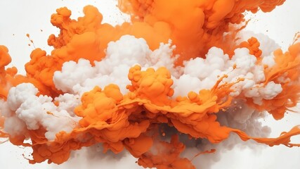 orange ink cloud abstract background copy space backdrop art
