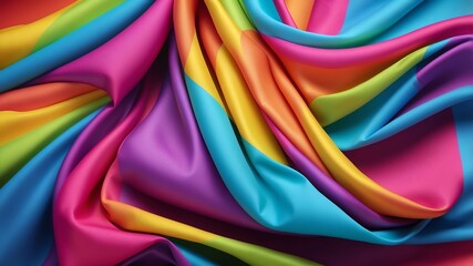 rainbow fabric folds abstract background copy space backdrop art