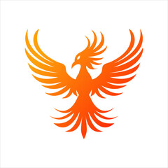 Phoenix rising Wings Logo vector. Luxury Falcon
