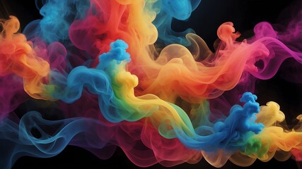 Obraz premium rainbow smoke pattern abstract background copy space backdrop art