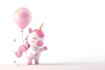Little Unicorn with a balloon