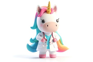 Little Unicorn in doctor's clothes