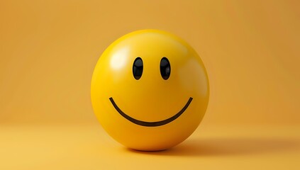 Yellow Smiley Face on Yellow Background: Happiness and Positivity