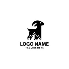 mountain goat logo design vector