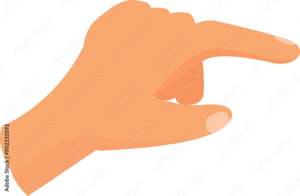 Aufkleber right hand is pointing its index finger to the right of the frame