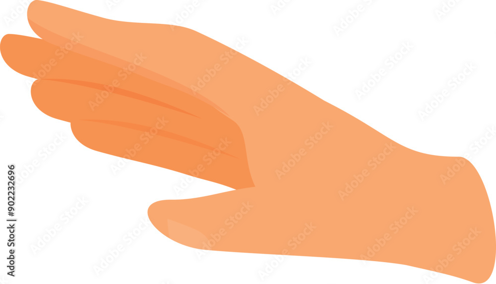Poster open hand with all fingers extended, making a gesture of showing the number five