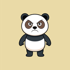 Cute Angry Panda Vector. Animal Nature Icon Concept Isolated Premium Vector.