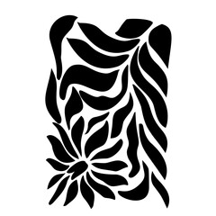 Abstract groovy floral posters. Hand drawn design for wallpaper, wall decor, print, postcard, cover, template, banner.