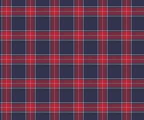 Obraz premium Plaid pattern, purple, red, white, seamless for textiles and design clothing, skirts, pants, aprons, tablecloths, blankets or decorative fabrics. Vector illustration.