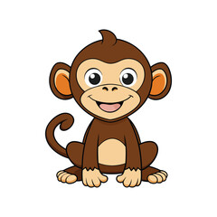 Fototapeta premium Cute Monkey Vector. Animal Nature Icon Concept Isolated Premium Vector.