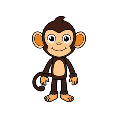 Cute Monkey Vector. Animal Nature Icon Concept Isolated Premium Vector.