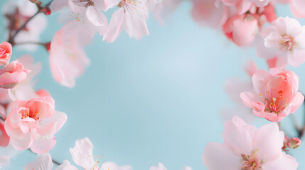 Fototapeta premium Elegant Floral Border Anniversary Card Design With Soft Pastel Colors for Celebrating Special Moments