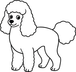 Poodle Dog  vector style,Clipart , Illustration with white background