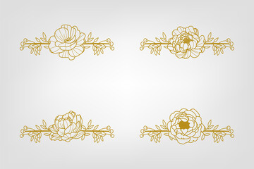 The Blooms Greenery Floral Foliage Ornament Corner Text Separator Elegance Frame for Invitations