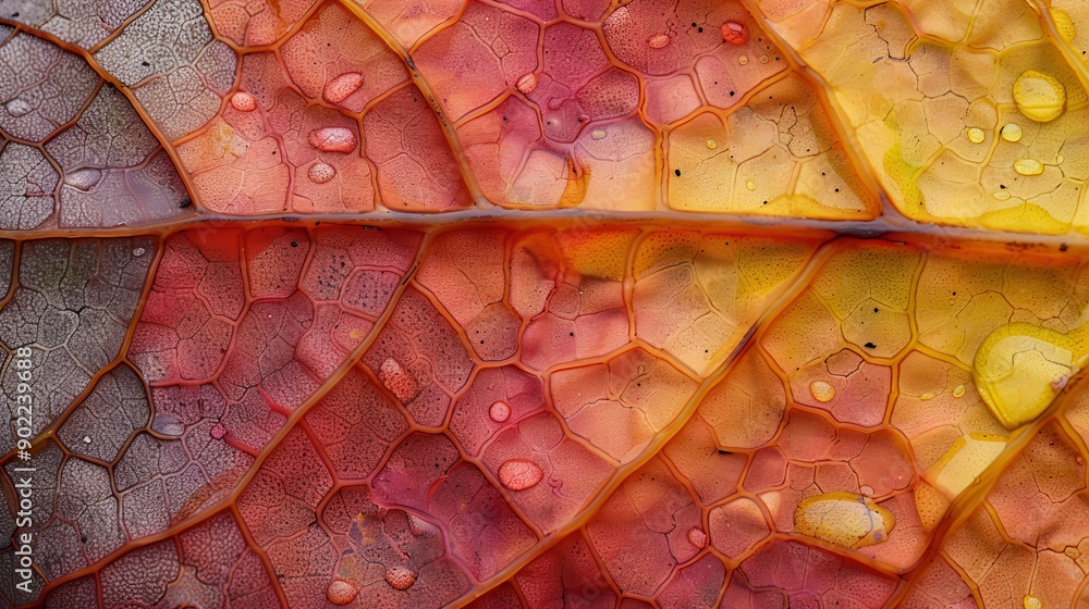 Aufkleber detailed image of a leaf showing its natural pattern and structure