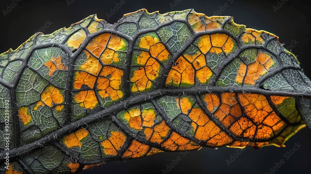 Poster detailed image of a leaf showing its natural pattern and structure