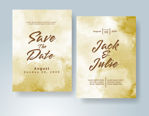 Wedding invitation with abstract watercolor background