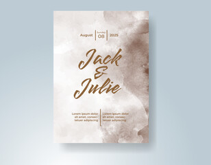 Wedding invitation with abstract watercolor background