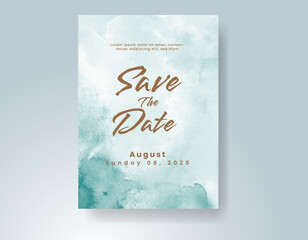Wedding invitation with abstract watercolor background