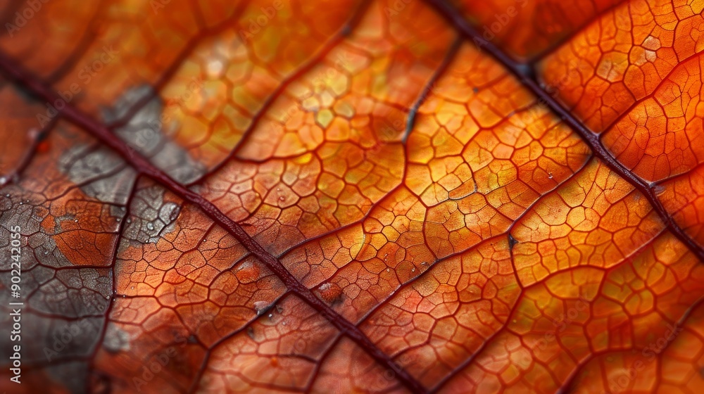 Poster leaf surface macro shot with focus on the veins and natural patterns