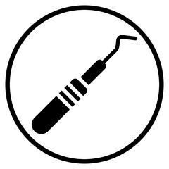 dental probe glyph icon