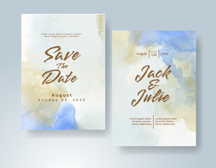 Wedding invitation with abstract watercolor background