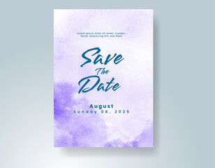 Wedding invitation with abstract watercolor background