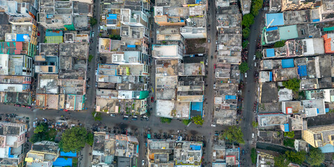 Aerial view of Vijayawada city is a second largest city in the state of Andhra Pradesh in India.
