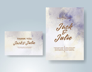 Wedding invitation with abstract watercolor background