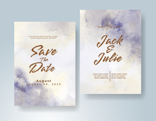 Wedding invitation with abstract watercolor background