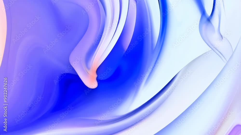 Poster fluid waves of tranquil blue and lavender flow over each other in a beautiful abstract display. gene