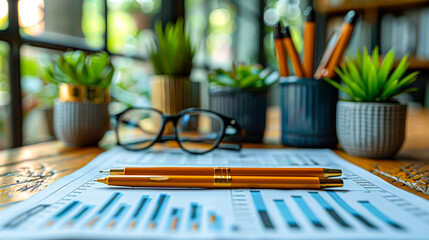 Organized Business Documents and Financial Reports on Office Desk