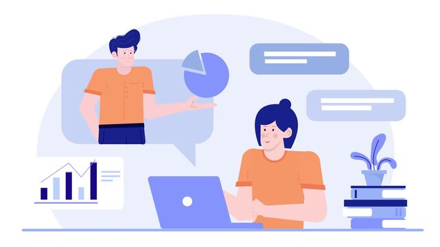 business online discussion illustration isolated animated video
