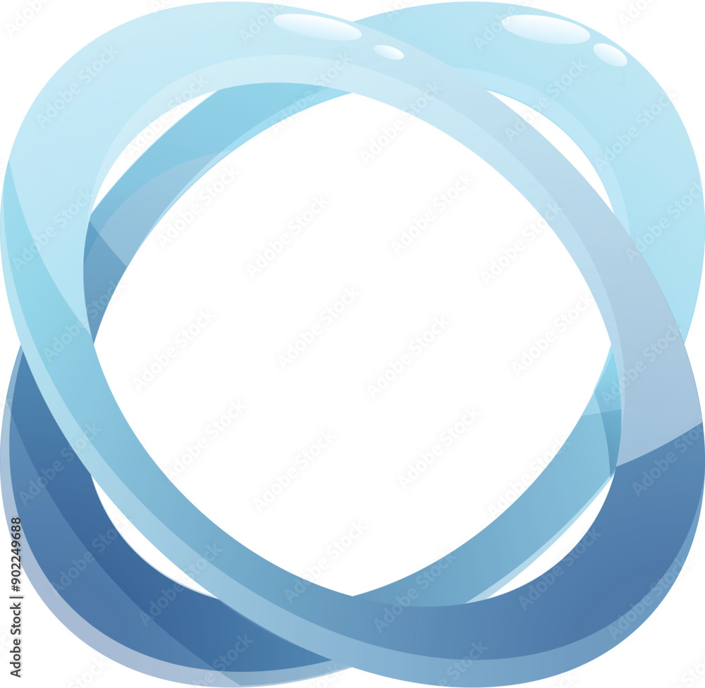 Poster abstract blue shape forming a circle with intertwined lines, creating a sense of harmony and connect