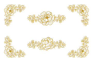 The Blooms Greenery Floral Foliage Ornament Corner Text Separator Elegance Frame for Invitations