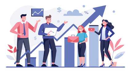 Business people financial growth concept together
