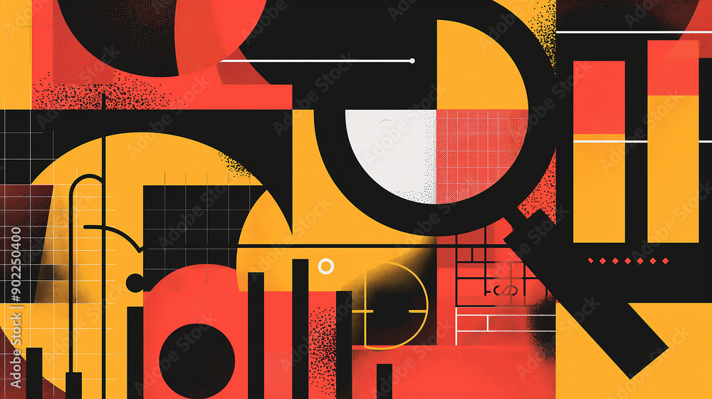 Fototapete a typography-focused design featuring motivational financial phrases and keywords, creatively arrang