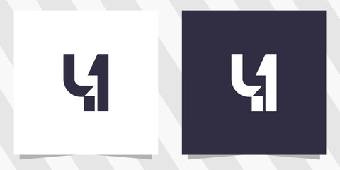 Number 41 monogram logo design