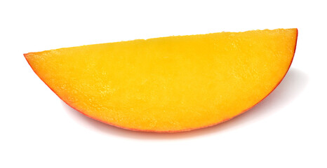 Peach slice isolated on white background